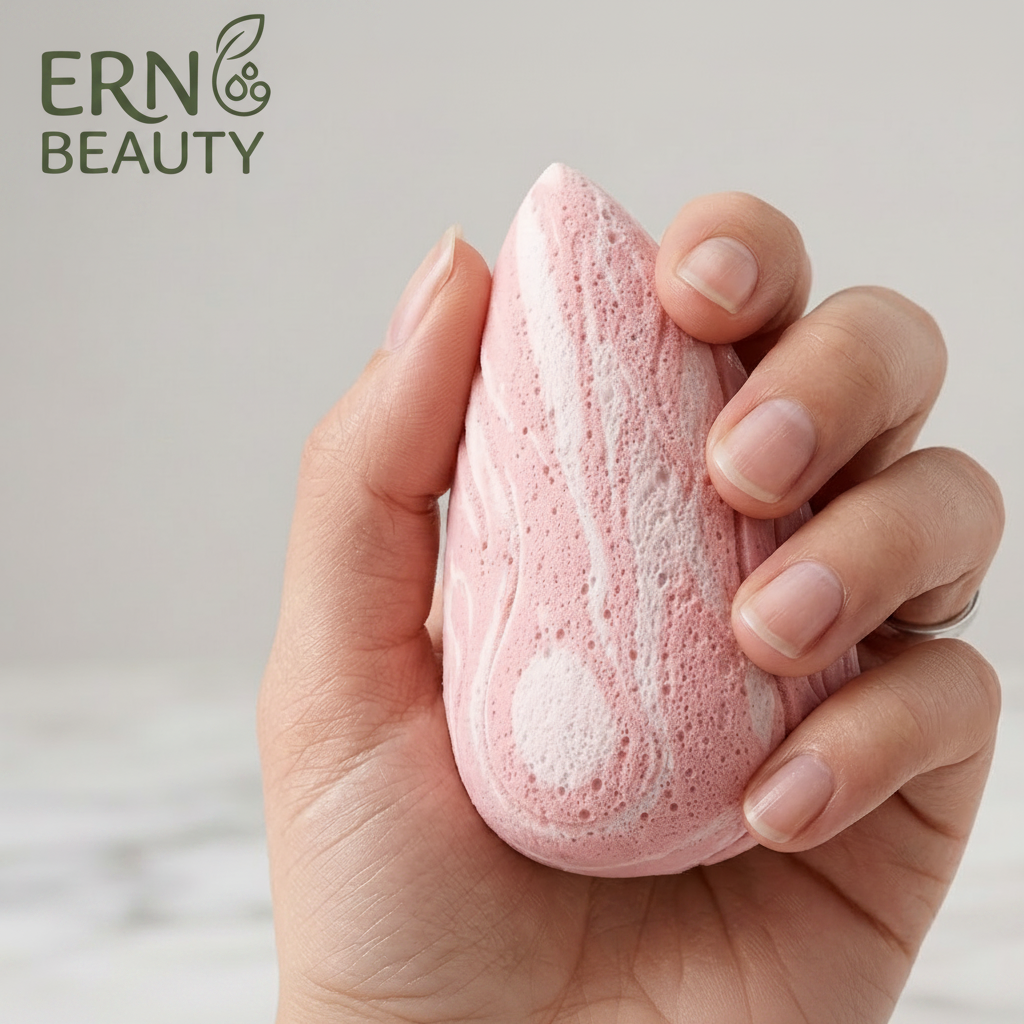 Pearl blush sponge after water